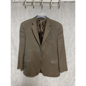 Ralph Lauren Blazer Men 46L Brown Herringbone Elbow Pad Flannel Coat Jacket Luxe